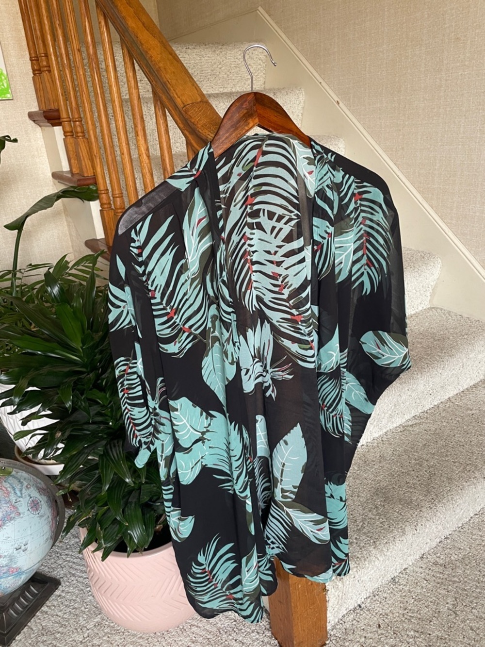 Sheer Tropical Bohemian Kimono Duster Swim Cover